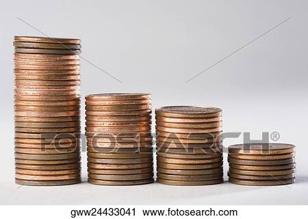 Close-up of a stack of coins in a row View Large Photo Image Stock Image - Close-up of a stack of coins in a row. Fotosearch