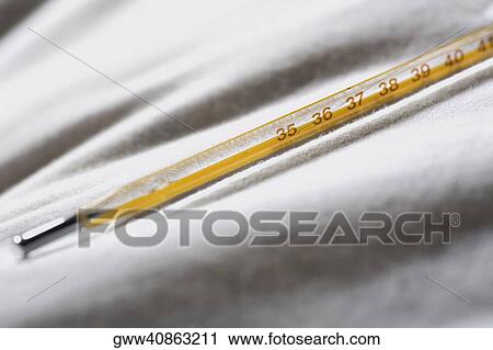 Stock Image - Close-up of a thermometer. Fotosearch