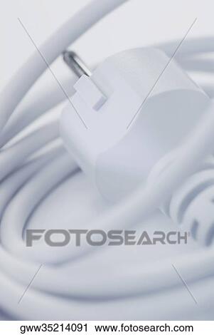 Stock Image - Close-up of an electric cable. Fotosearch