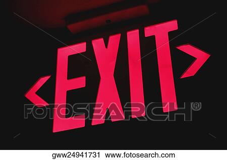 Close-up of an exit sign View Large Photo Image Stock Image - Close-up of an exit sign. Fotosearch
