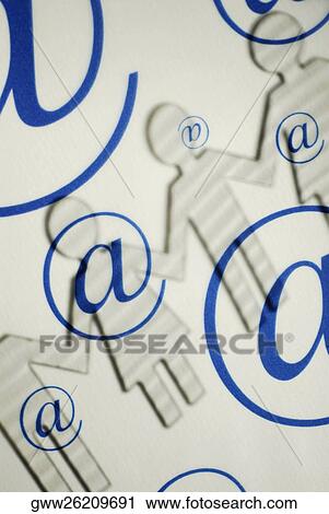 Close-up of 'at' symbols on paper chain dolls View Large Photo Image Stock Image - Close-up of 'at' symbols on paper chain dolls. Fotosearch