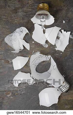 Stock Image - Close-up of broken bulbs. Fotosearch