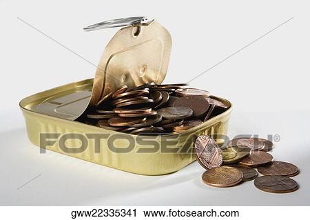 Close-up of coins in a lunch box View Large Photo Image Stock Image - Close-up of coins in a lunch box. Fotosearch
