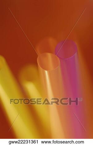 Stock Image - Close-up of drinking straws. Fotosearch