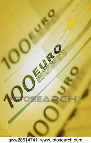 Close-up of one hundred Euro banknotes View Large Photo Image Stock Image - Close-up of one hundred Euro banknotes. Fotosearch