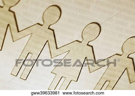 Close-up of paper chain dolls View Large Photo Image Stock Image - Close-up of paper chain dolls. Fotosearch