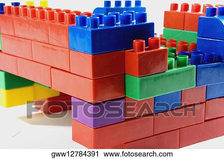 Close-up of plastic block toys View Large Photo Image Stock Image - Close-up of plastic block toys. Fotosearch