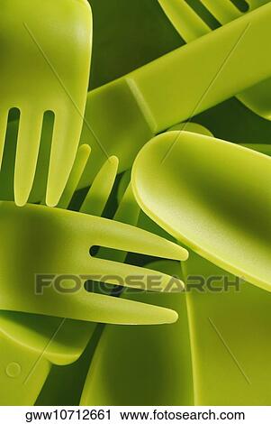 Close-up of plastic forks and spoons View Large Photo Image Stock Image - Close-up of plastic forks and spoons. Fotosearch