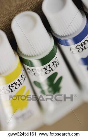 Close-up of three tubes of paint View Large Photo Image Stock Image - Close-up of three tubes of paint. Fotosearch