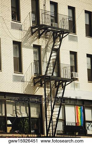 Stock Image - Fire escape of a building. Fotosearch