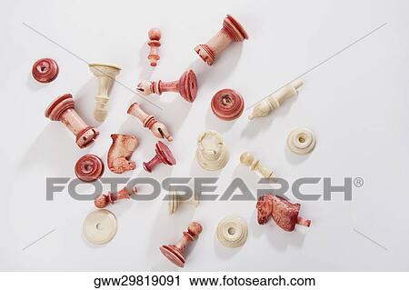 High angle view of chess pieces View Large Photo Image Stock Image - High angle view of chess pieces. Fotosearch