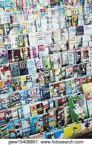 Magazines on a rack View Large Photo Image Stock Image - Magazines on a rack. Fotosearch