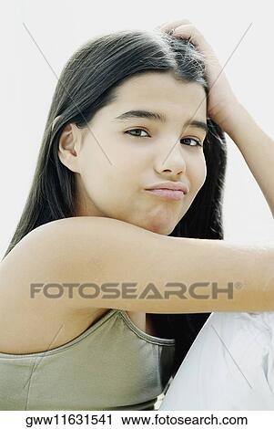 Portrait of a girl looking confused View Large Photo Image Stock Image - Portrait of a girl looking confused. Fotosearch