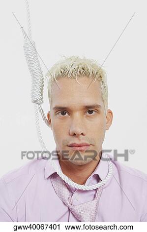 Portrait of a young man with a noose around his neck View Large Photo Image Stock Image - Portrait of a young man with a noose around his neck. Fotosearch