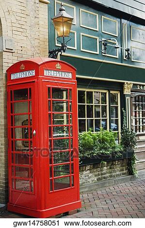 Telephone booth outside a building View Large Photo Image Stock Image - Telephone booth outside a building. Fotosearch