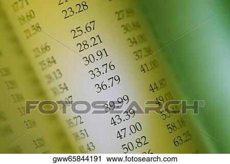 Close-up of a financial document View Large Photo Image Stock Image - Close-up of a financial document. Fotosearch