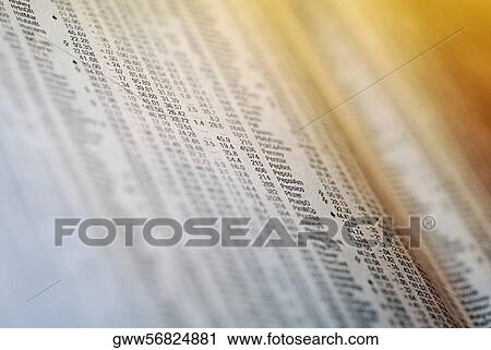 Stock Image - Close-up of a financial newspaper. Fotosearch