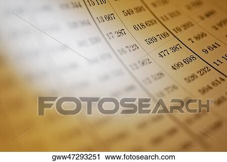 Stock Image - Close-up of a financial report. Fotosearch