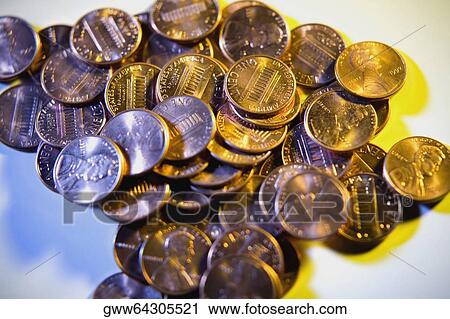 Close-up of a heap of American coins View Large Photo Image Stock Image - Close-up of a heap of American coins. Fotosearch