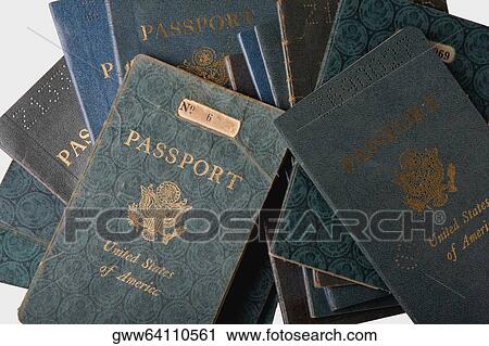 Close-up of a heap of American passports View Large Photo Image Stock Image - Close-up of a heap of American passports. Fotosearch