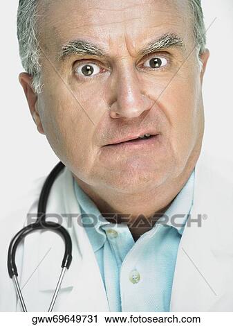 Stock Image - Close-up of a male doctor. Fotosearch