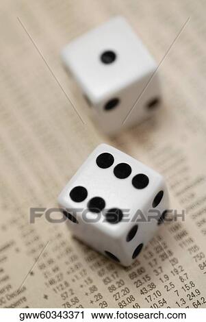 Close-up of a pair of dice on stock exchange data View Large Photo Image Stock Image - Close-up of a pair of dice on stock exchange data. Fotosearch