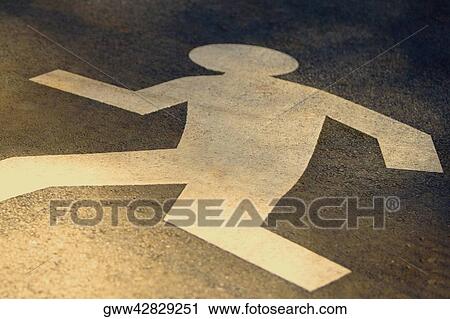 Stock Image - Close-up of a pedestrian crossing sign. Fotosearch
