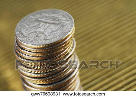 Close-up of a stack of coins View Large Photo Image Stock Image - Close-up of a stack of coins. Fotosearch