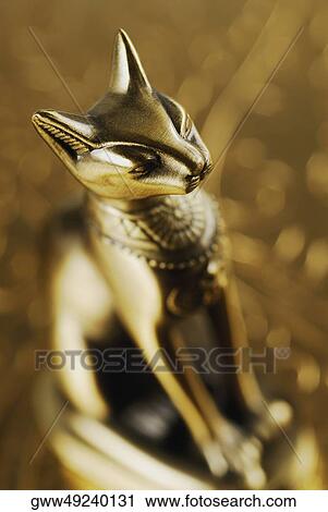 Close-up of a statue of a cat View Large Photo Image Stock Image - Close-up of a statue of a cat. Fotosearch