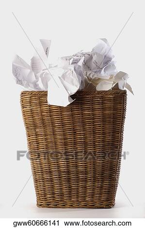 Close-up of a wastepaper basket with paper View Large Photo Image Stock Image - Close-up of a wastepaper basket with paper. Fotosearch