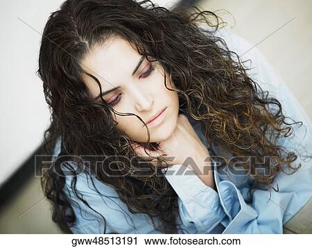 Stock Image - Close-up of a young woman. Fotosearch