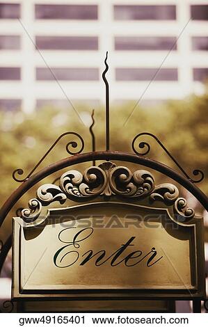 Stock Image - Close-up of an entrance. Fotosearch