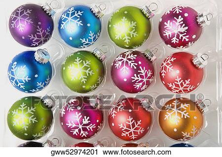 Stock Image - Close-up of Christmas ornaments. Fotosearch