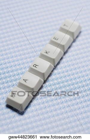 Stock Image - Close-up of computer keys in a row. Fotosearch