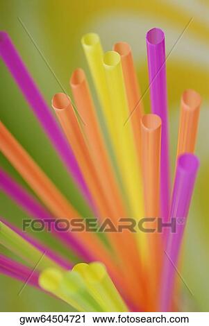 Stock Image - Close-up of drinking straws. Fotosearch