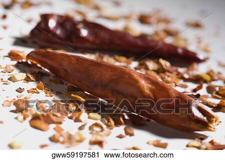 Close-up of dry red chili peppers View Large Photo Image Stock Image - Close-up of dry red chili peppers. Fotosearch