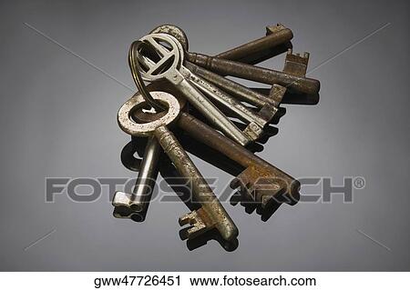 Close-up of keys on a key ring View Large Photo Image Stock Image - Close-up of keys on a key ring. Fotosearch