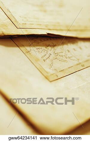 Close-up of old maps View Large Photo Image Stock Image - Close-up of old maps. Fotosearch
