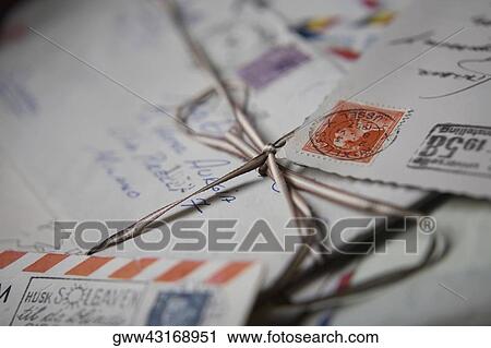 Close-up of old stamps on letters View Large Photo Image Stock Image - Close-up of old stamps on letters. Fotosearch