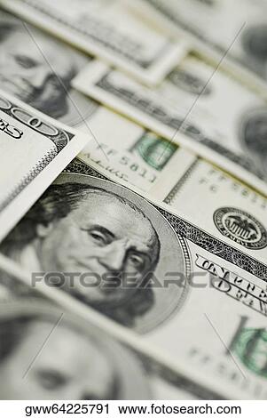 Close-up of one hundred dollar bills View Large Photo Image Stock Image - Close-up of one hundred dollar bills. Fotosearch