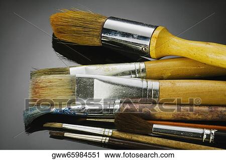 Close-up of paintbrushes View Large Photo Image Stock Image - Close-up of paintbrushes. Fotosearch