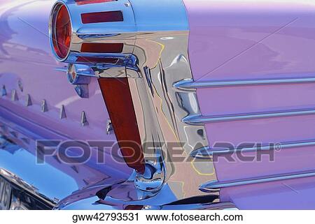 Stock Image - Close-up of the tail light of a car. Fotosearch