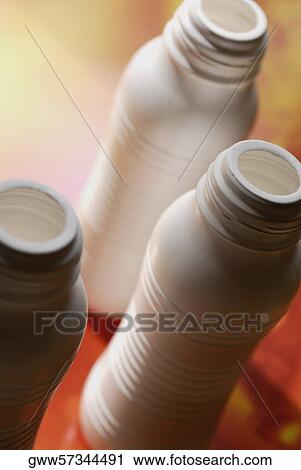 Stock Image - Close-up of three bottles. Fotosearch