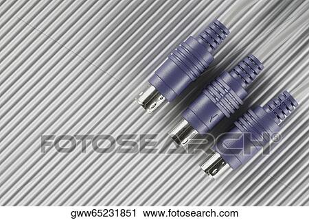 Close-up of three PS2 connectors View Large Photo Image Stock Image - Close-up of three PS2 connectors. Fotosearch