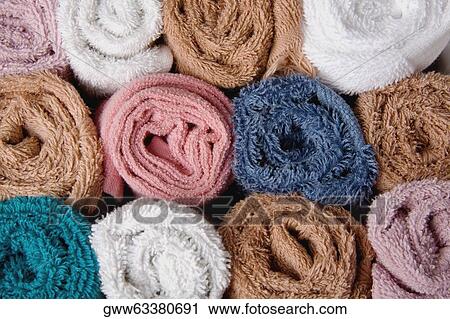 Close-up of towels View Large Photo Image Stock Image - Close-up of towels. Fotosearch