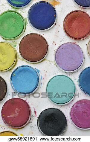 Close-up of watercolor paints View Large Photo Image Stock Image - Close-up of watercolor paints. Fotosearch