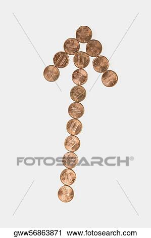 Coins arranged in an arrow shape View Large Photo Image Stock Image - Coins arranged in an arrow shape. Fotosearch