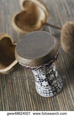 High angle view of a toy drum View Large Photo Image Stock Image - High angle view of a toy drum. Fotosearch