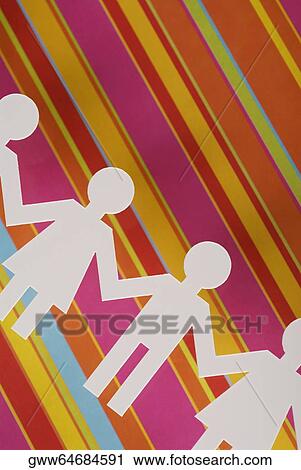 High angle view of paper chain dolls View Large Photo Image Stock Image - High angle view of paper chain dolls. Fotosearch