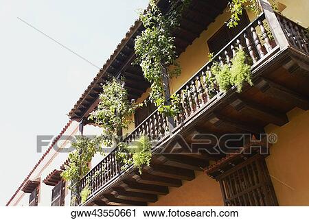 Stock Image - Low angle view of a balcony. Fotosearch